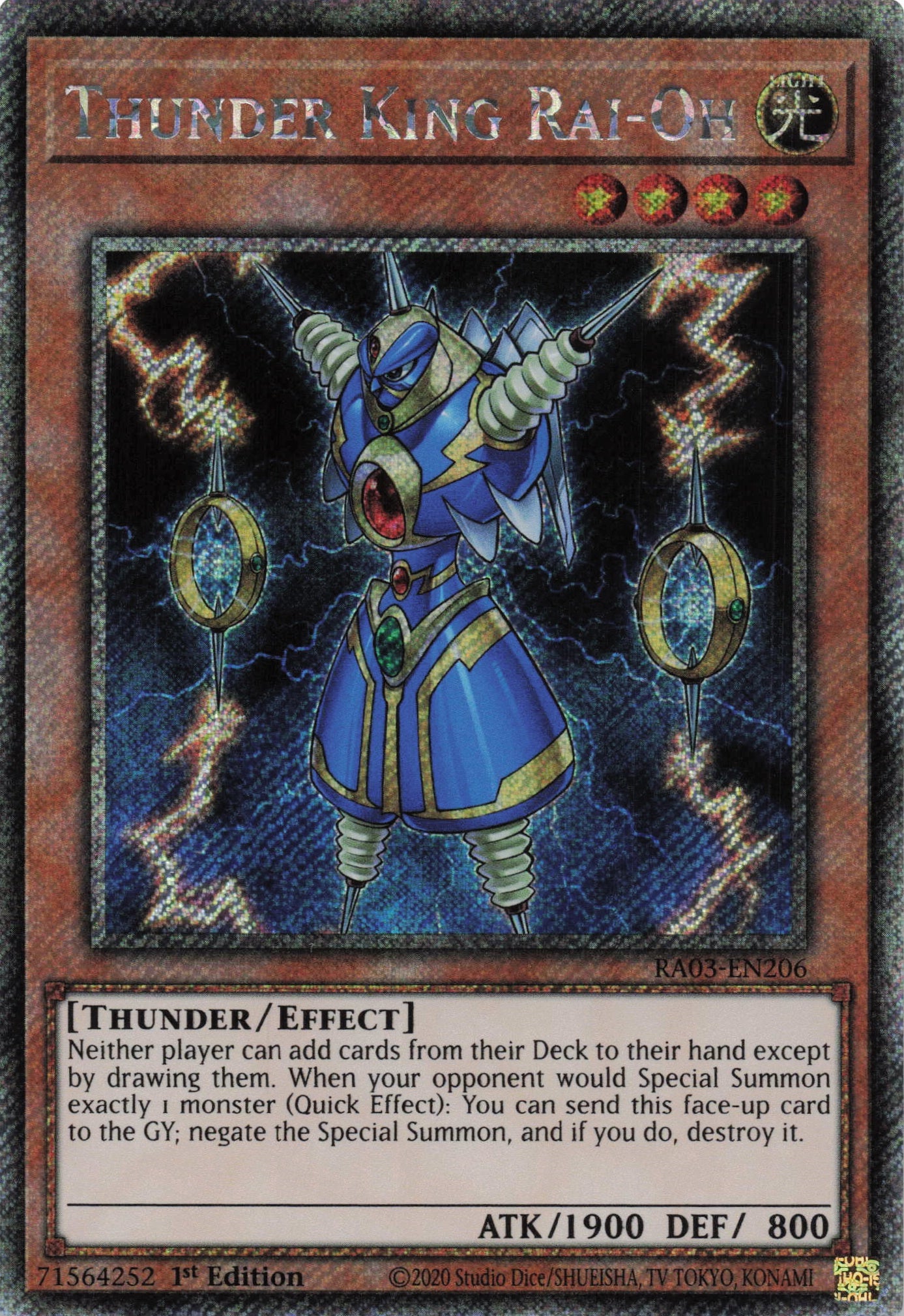 Thunder King Rai Oh RA03-EN206 - Platinum Secret Rare -