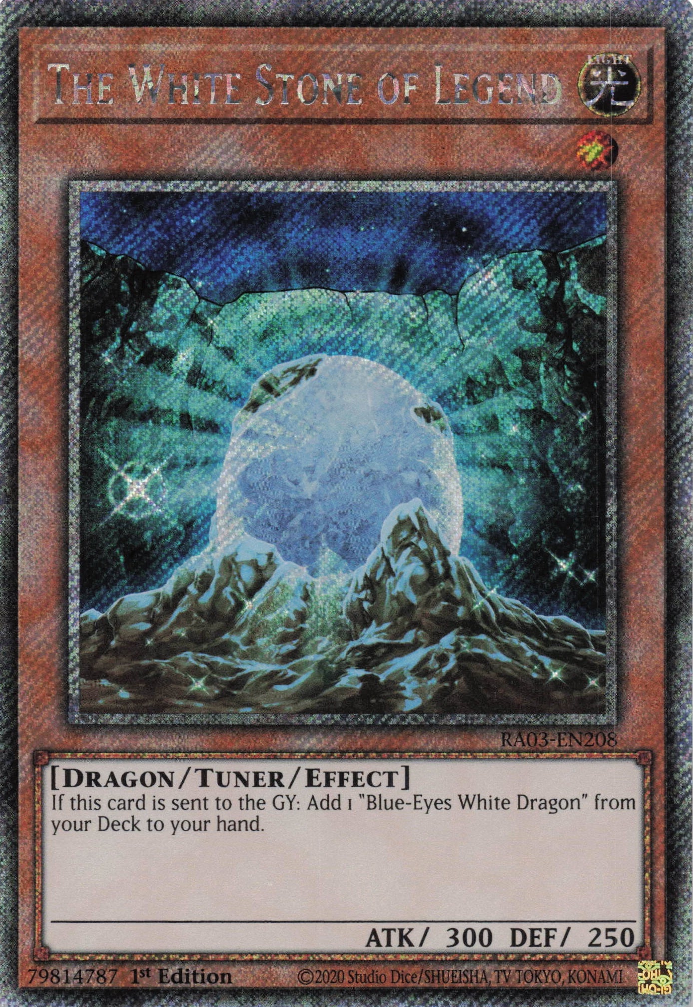 The White Stone Of Legend RA03-EN208 - Quarter Century Secret Rare -