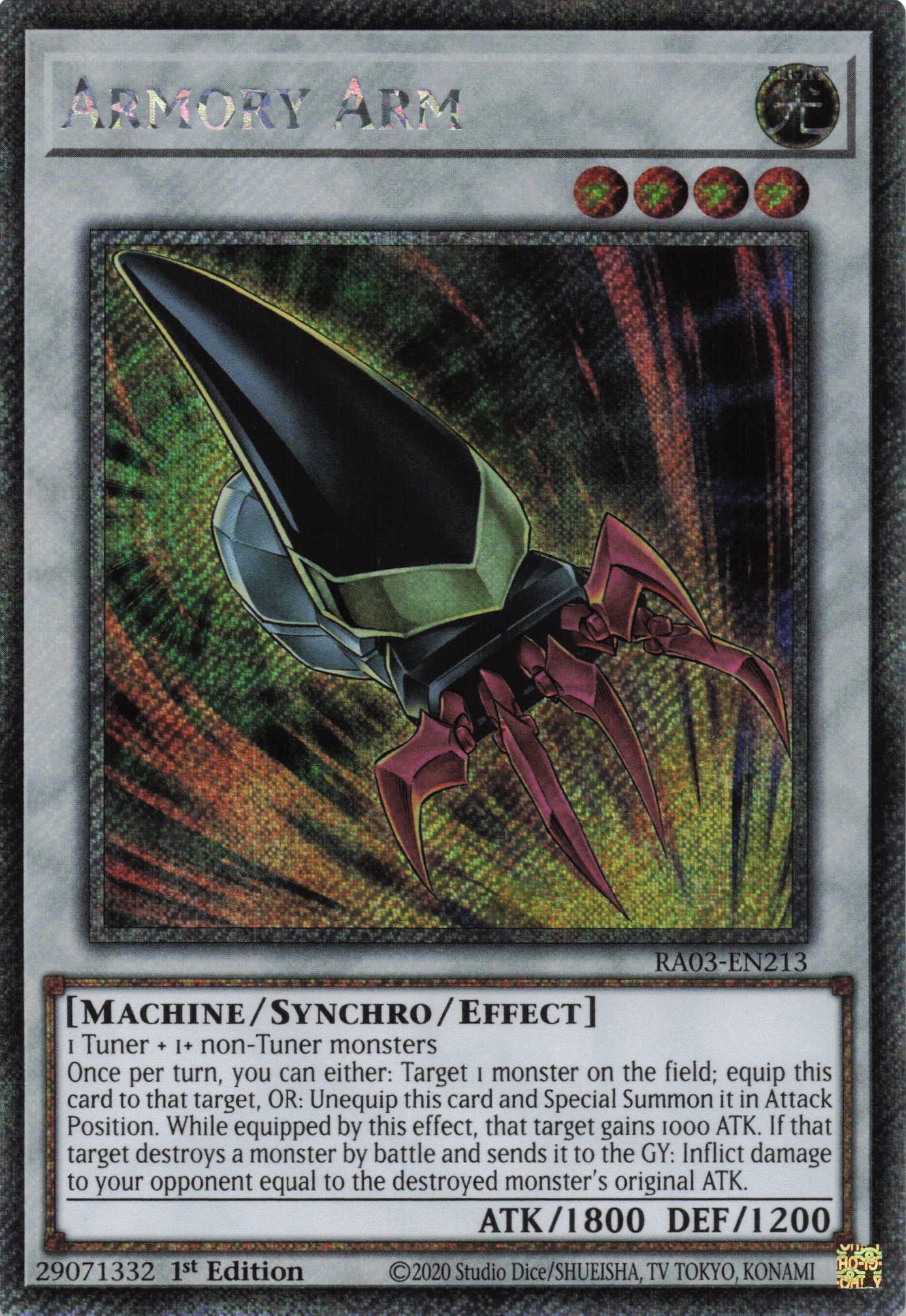 Armory Arm RA03-EN213 - - Quarter Century Secret Rare - -