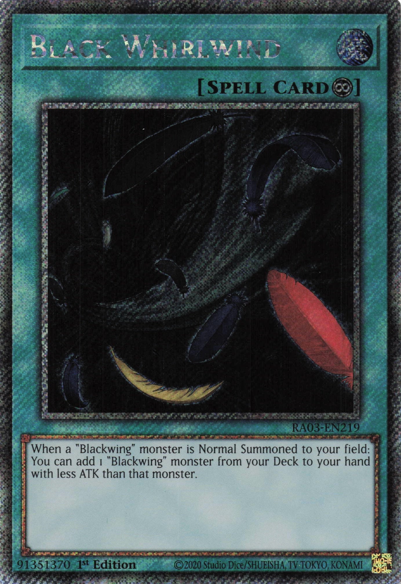 Black Whirlwind RA03-EN219 - - Quarter Century Secret Rare - -