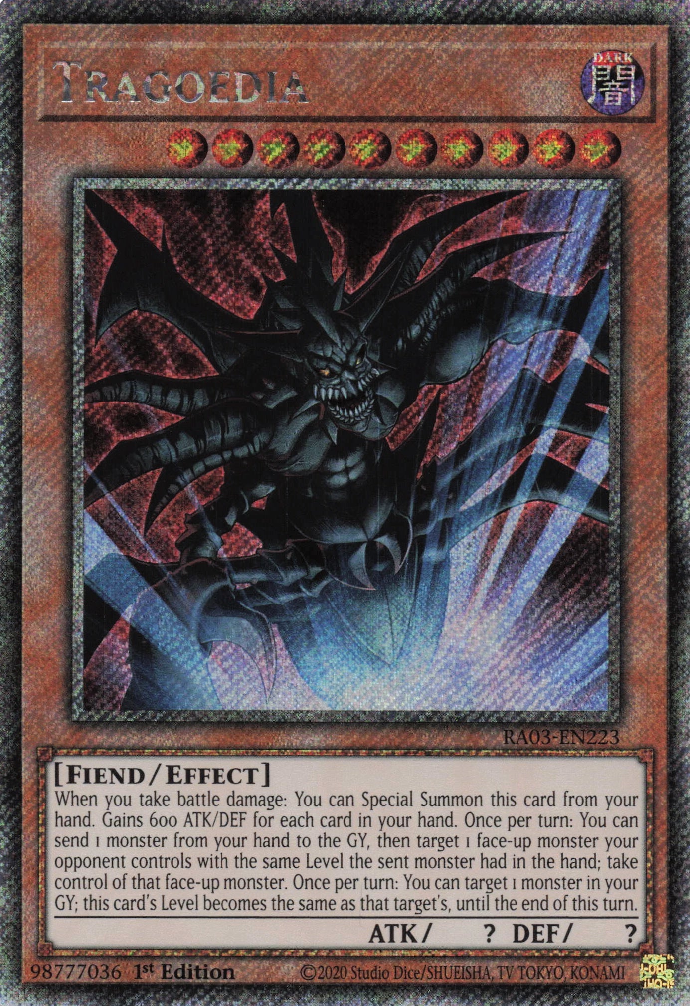 Tragoedia RA03-EN223 - Quarter Century Secret Rare -