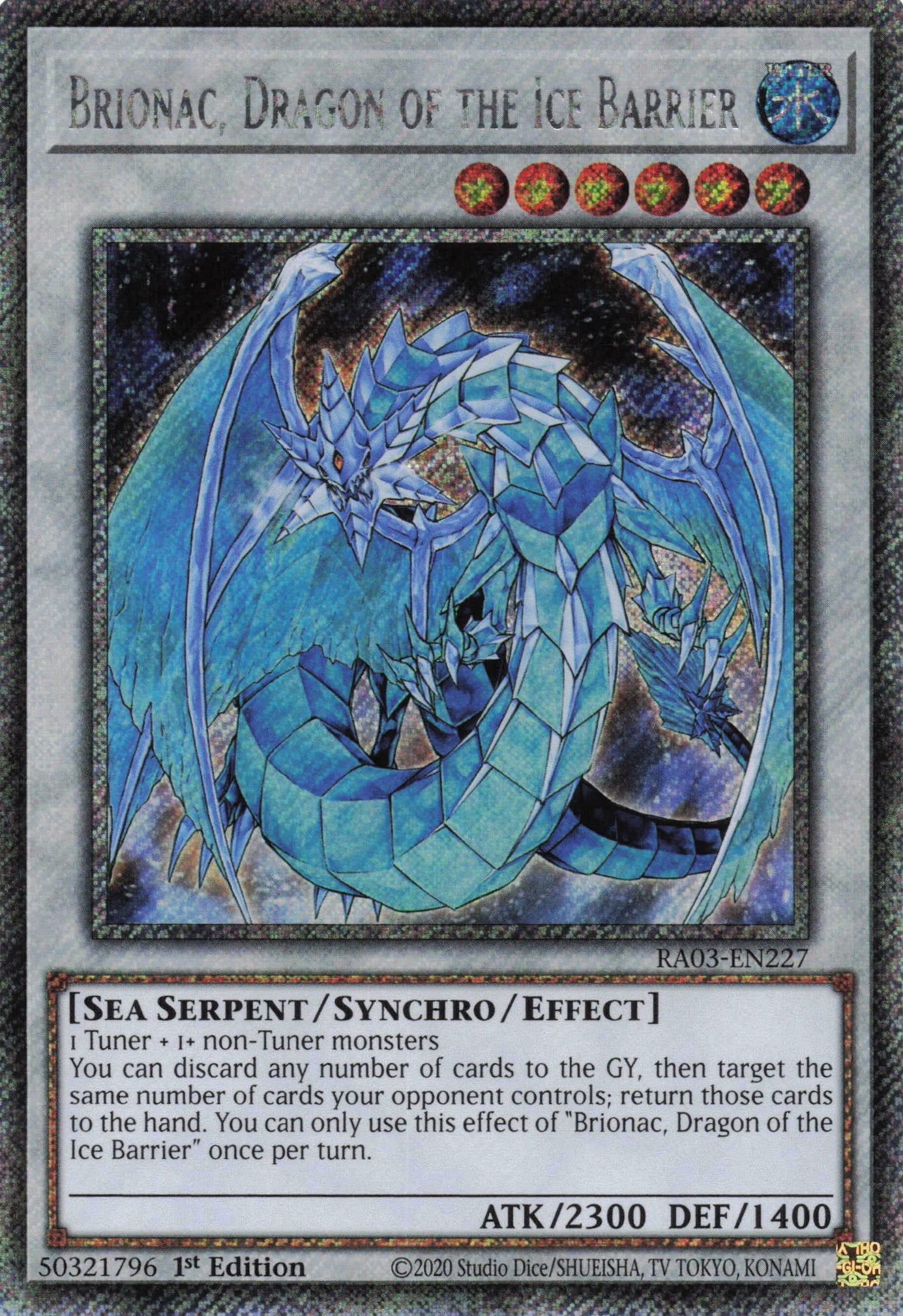 Brionac, Dragon of the Ice Barrier RA03-EN227 - - Quarter Century Secret Rare - -
