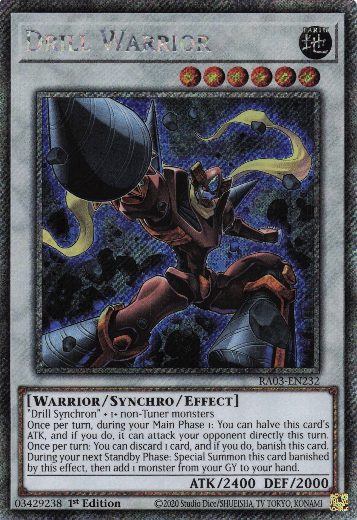 Drill Warrior RA03-EN232 - Platinum Secret Rare -