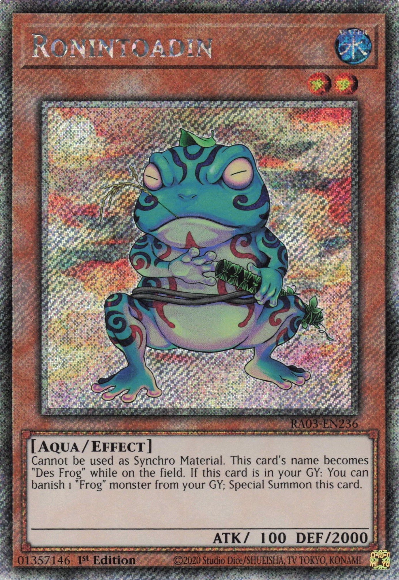 Ronintoadin RA03-EN236 - Quarter Century Secret Rare -