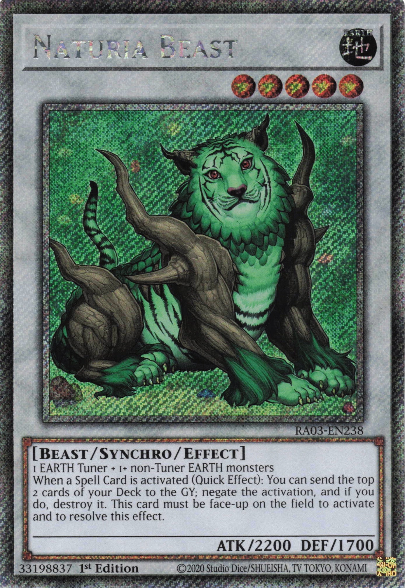 Naturia Beast RA03-EN238 - Quarter Century Secret Rare -
