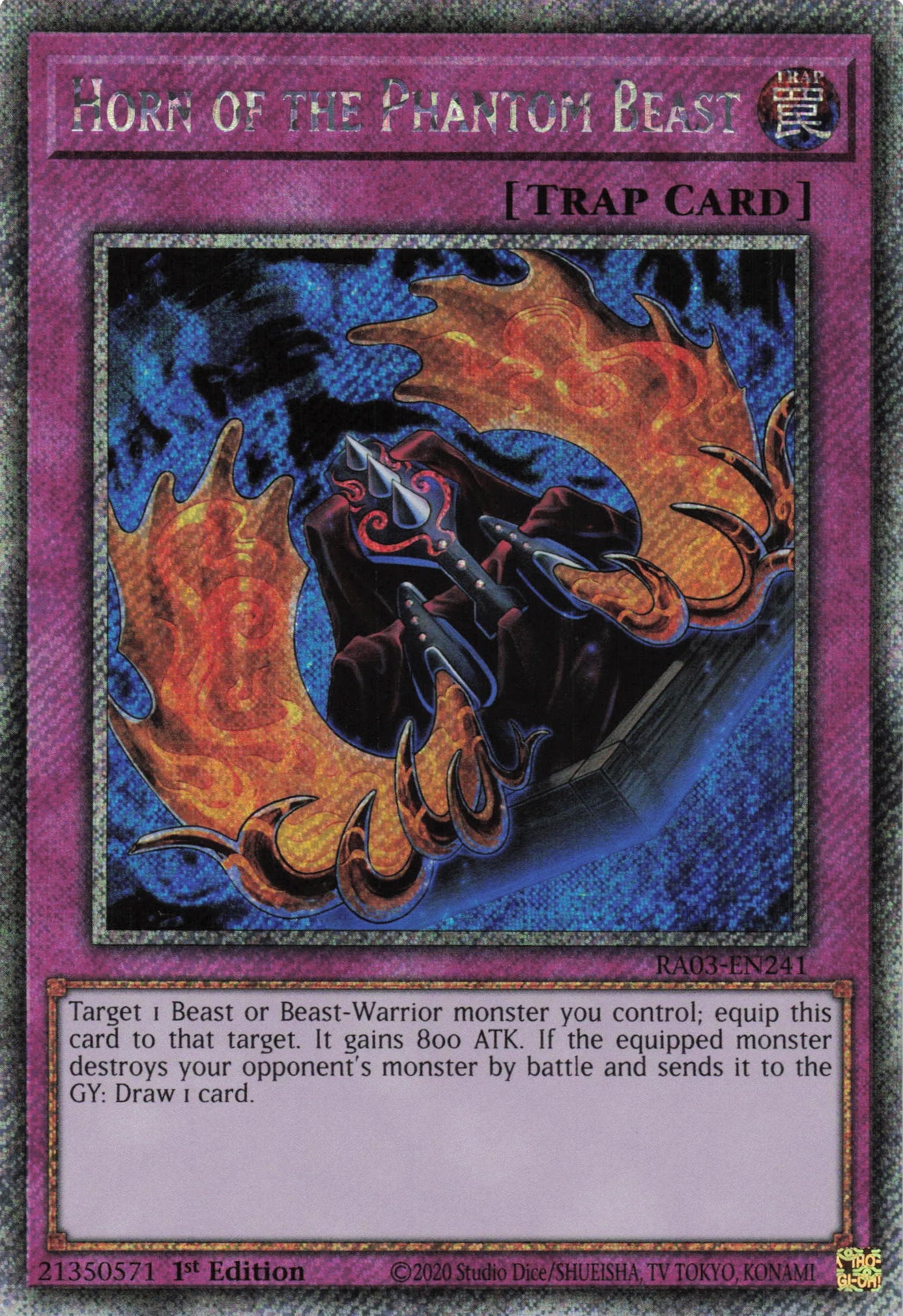 Horn of the Phantom Beast RA03-EN241 - Platinum Secret Rare -