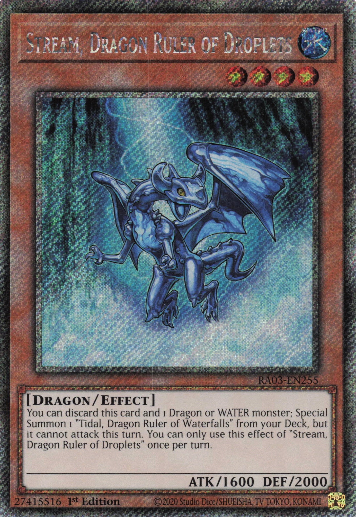 Stream, Dragon Ruler of Droplets RA03-EN255 - Quarter Century Secret Rare -
