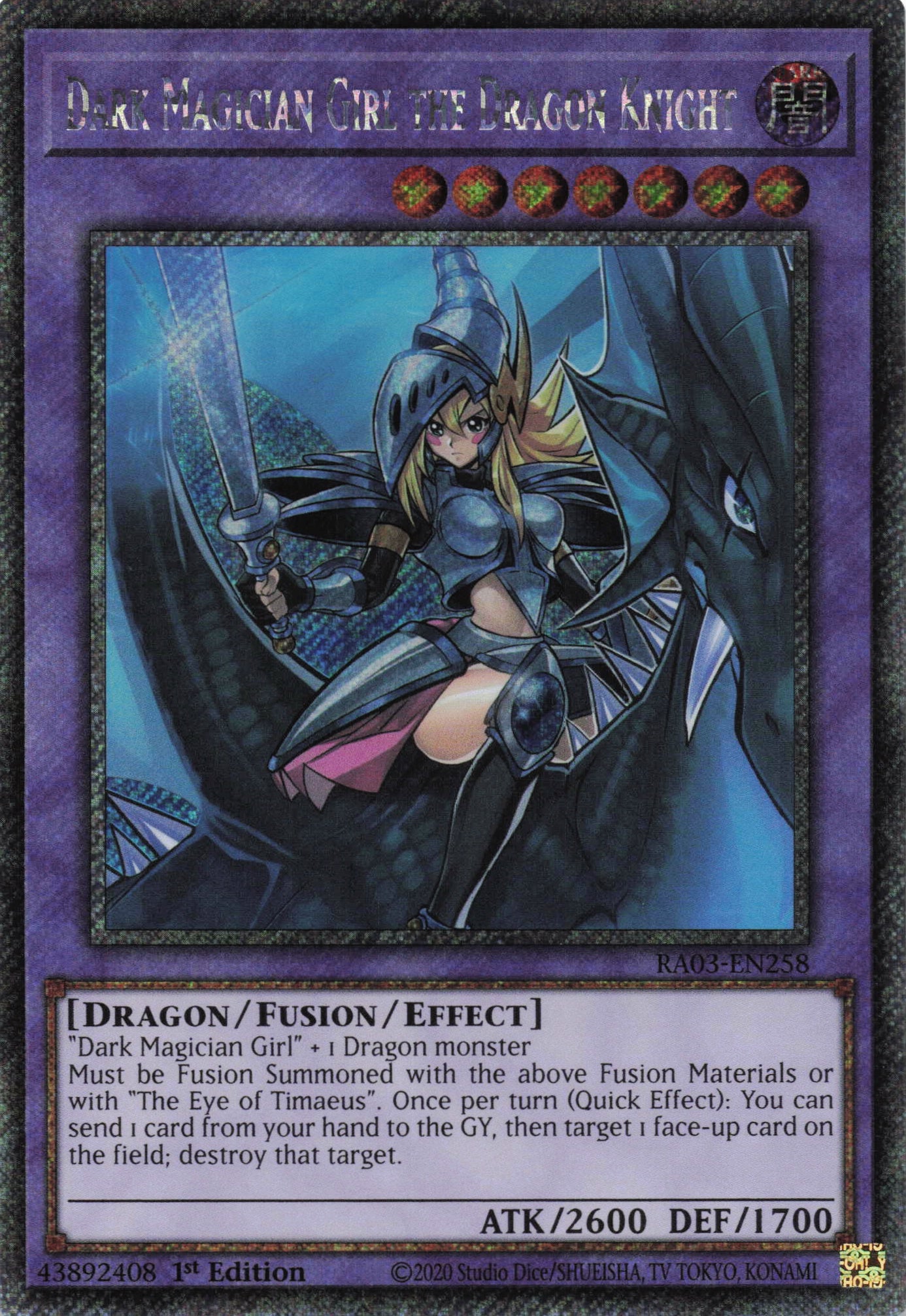 Dark Magician Girl the Dragon Knight RA03-EN258 - Platinum Secret Rare -