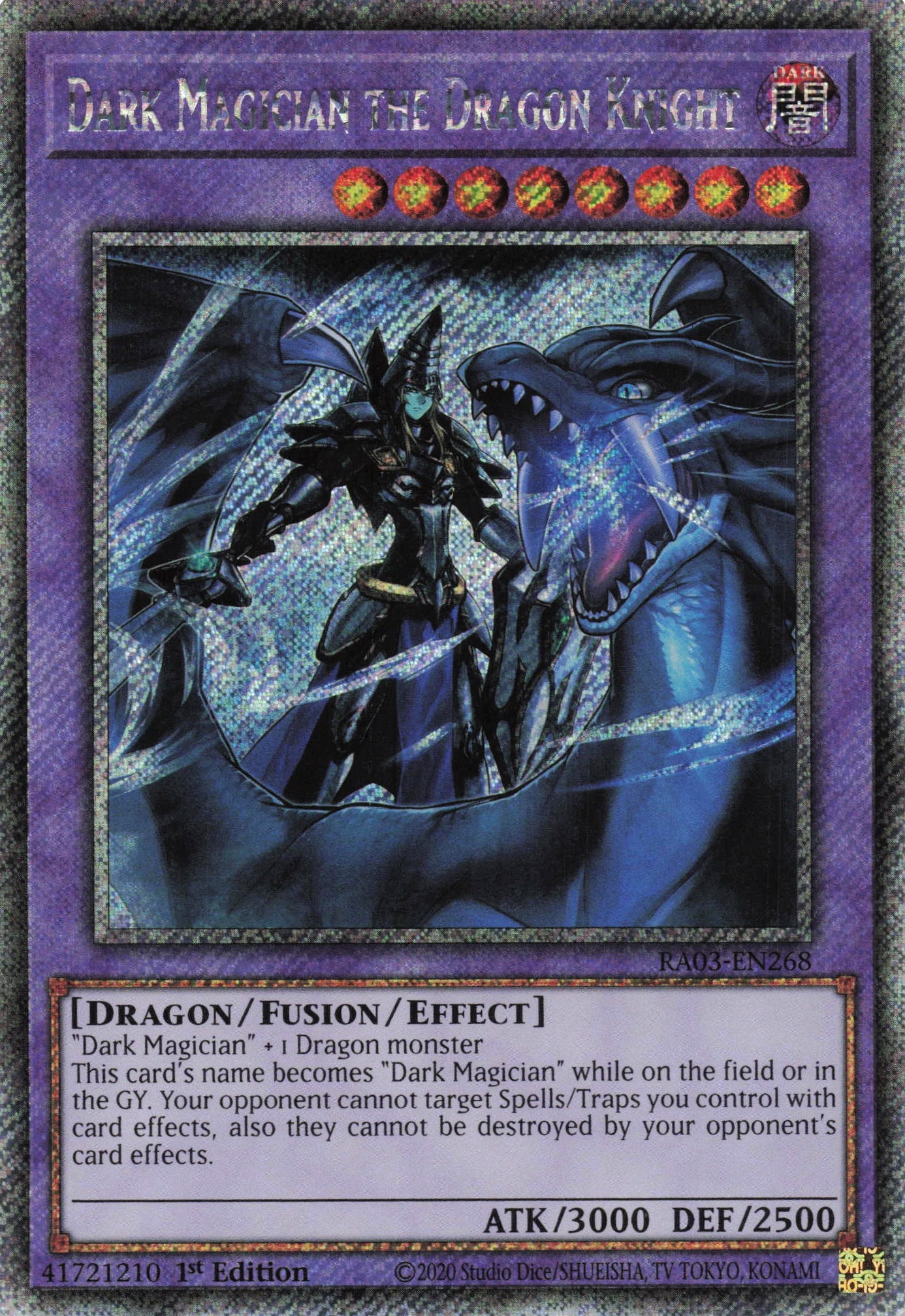 Dark Magician the Dragon Knight RA03-EN268 - Platinum Secret Rare -