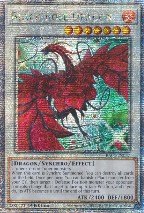 RA04-EN057 - Black Rose Dragon ( Alternate Art ) - Quarter Century Secret Rare - - Quarter Century Stampede
