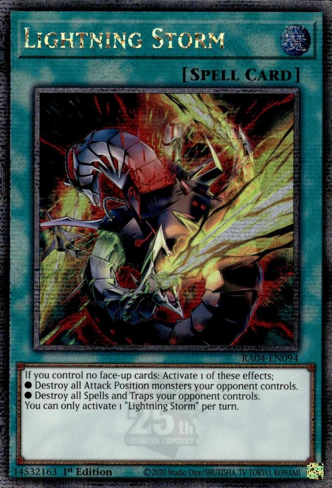 RA04-EN094 - Lightning Storm - Quarter Century Secret Rare - - Quarter Century Stampede