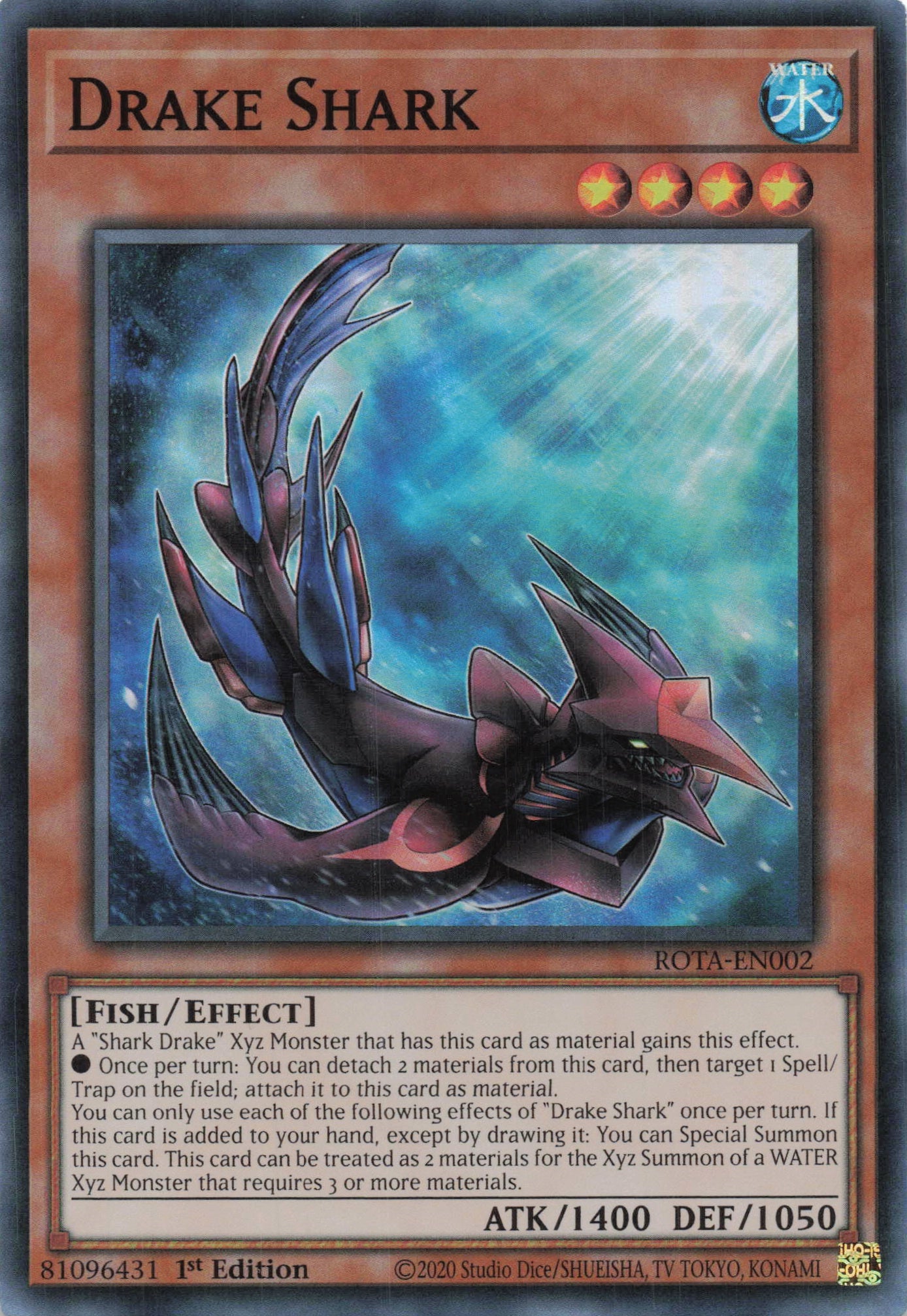 yugioh zexal dragon cards ROTA-EN002 - Drake Shark - Super Rare
