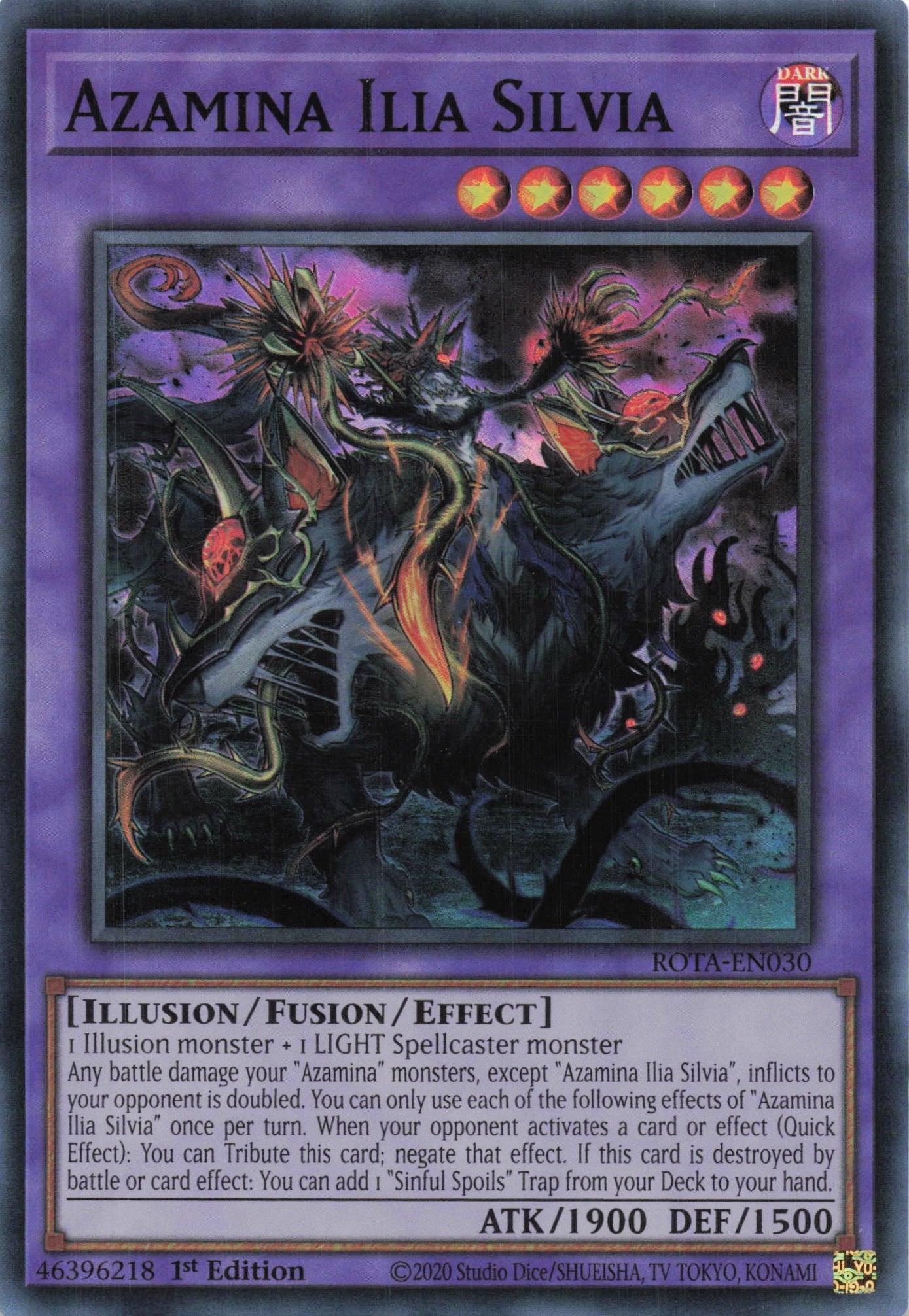 ROTA-EN030 - Azamina Ilia Silvia - Super Rare - - Rage of The Abyss ROTA-EN030 - Azamina Ilia Silvia - Super Rare - - Rage of The Abyss
