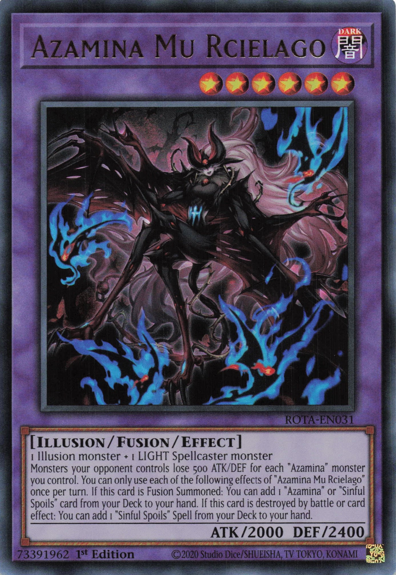 ROTA-EN031 - Azamina Mu Rcielago - Ultra Rare - - Rage of The Abyss ROTA-EN031 - Azamina Mu Rcielago - Ultra Rare - - Rage of The Abyss