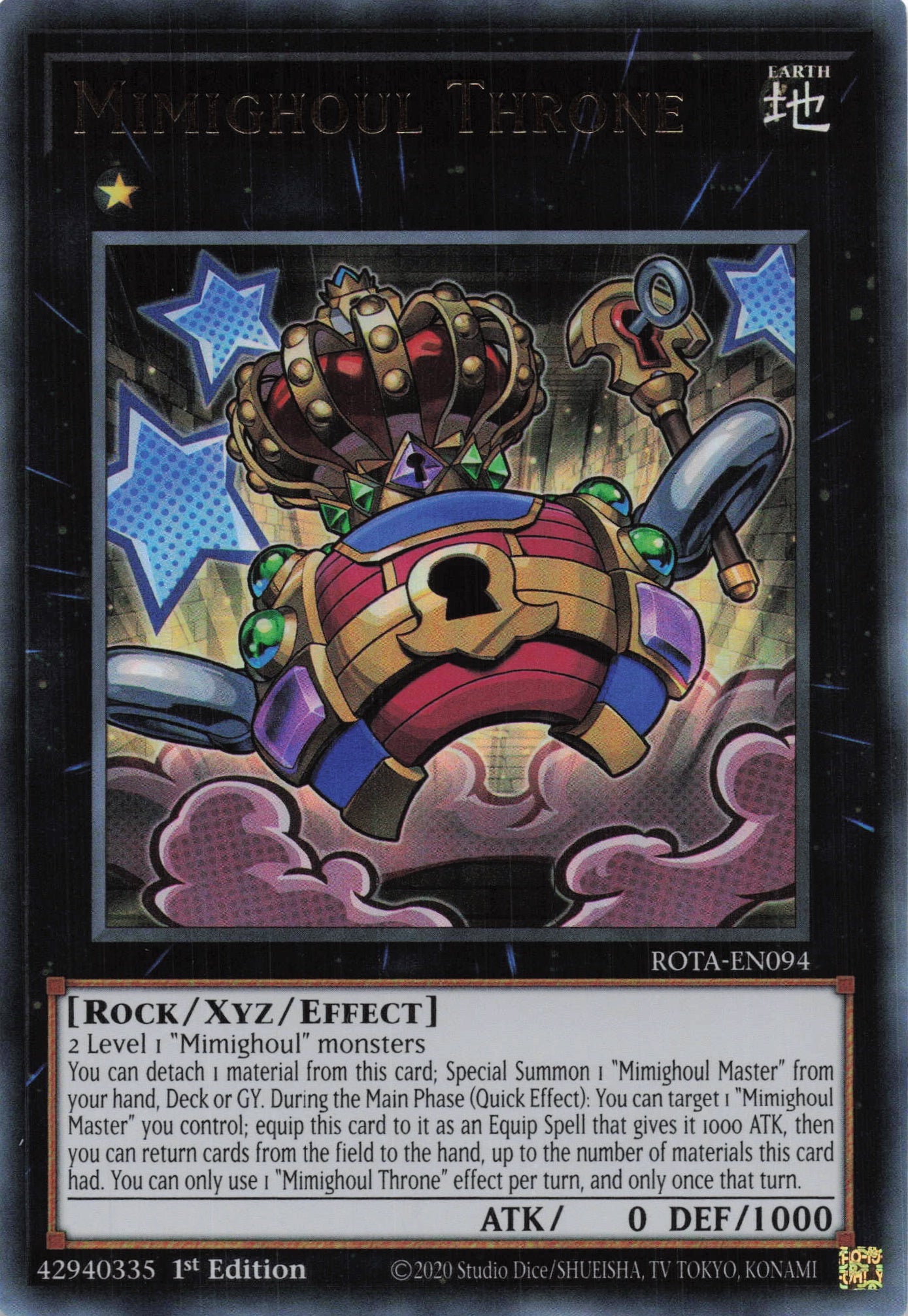 ROTA-EN094 - Mimighoul Throne - Ultra Rare - - Rage of The Abyss ROTA-EN094 - Mimighoul Throne - Ultra Rare - - Rage of The Abyss
