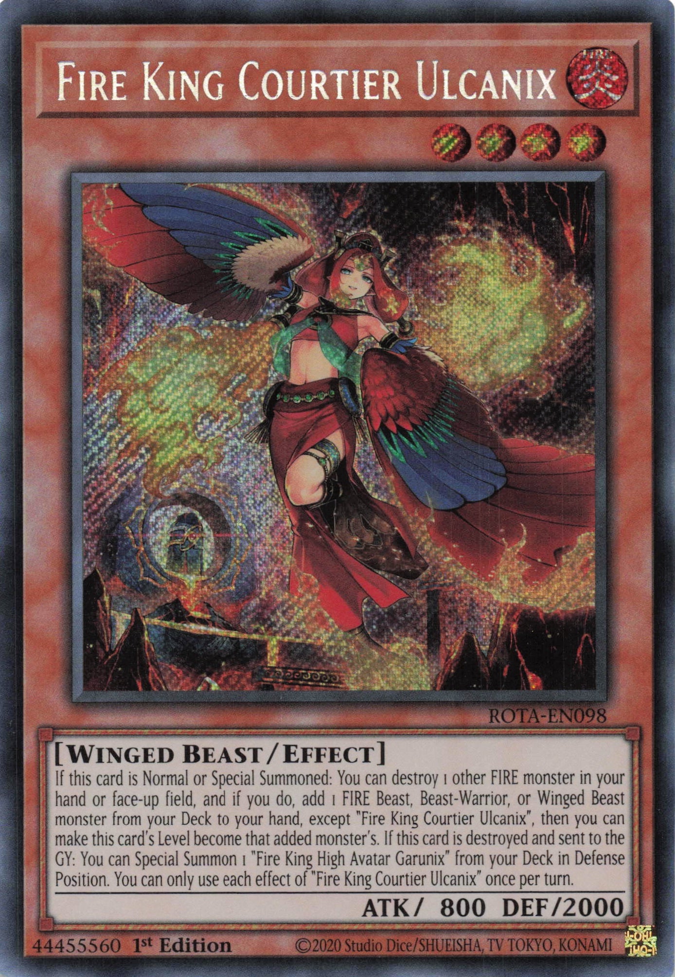 ROTA-EN098 - Fire King Courtier Ulcanix - Secret Rare - - Rage of The ROTA-EN098 - Fire King Courtier Ulcanix - Secret Rare - - Rage of The