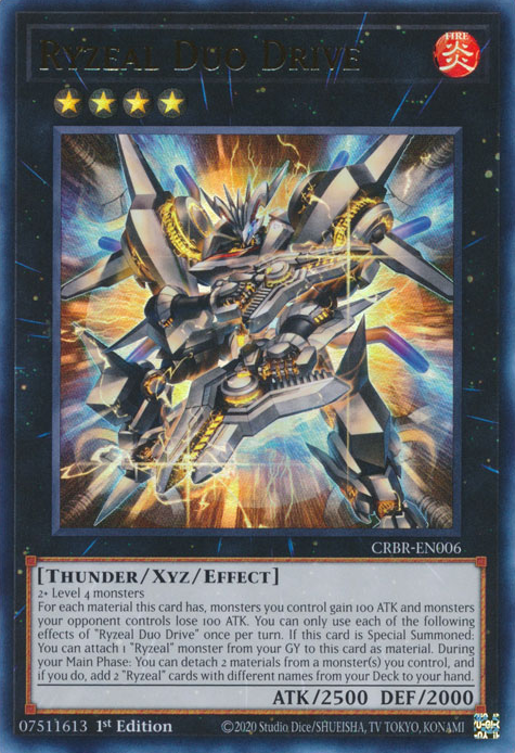 xyz yugioh cards CRBR-EN006 - Ryzeal Duo Drive - Ultra Rare - Effect Xyz Monster