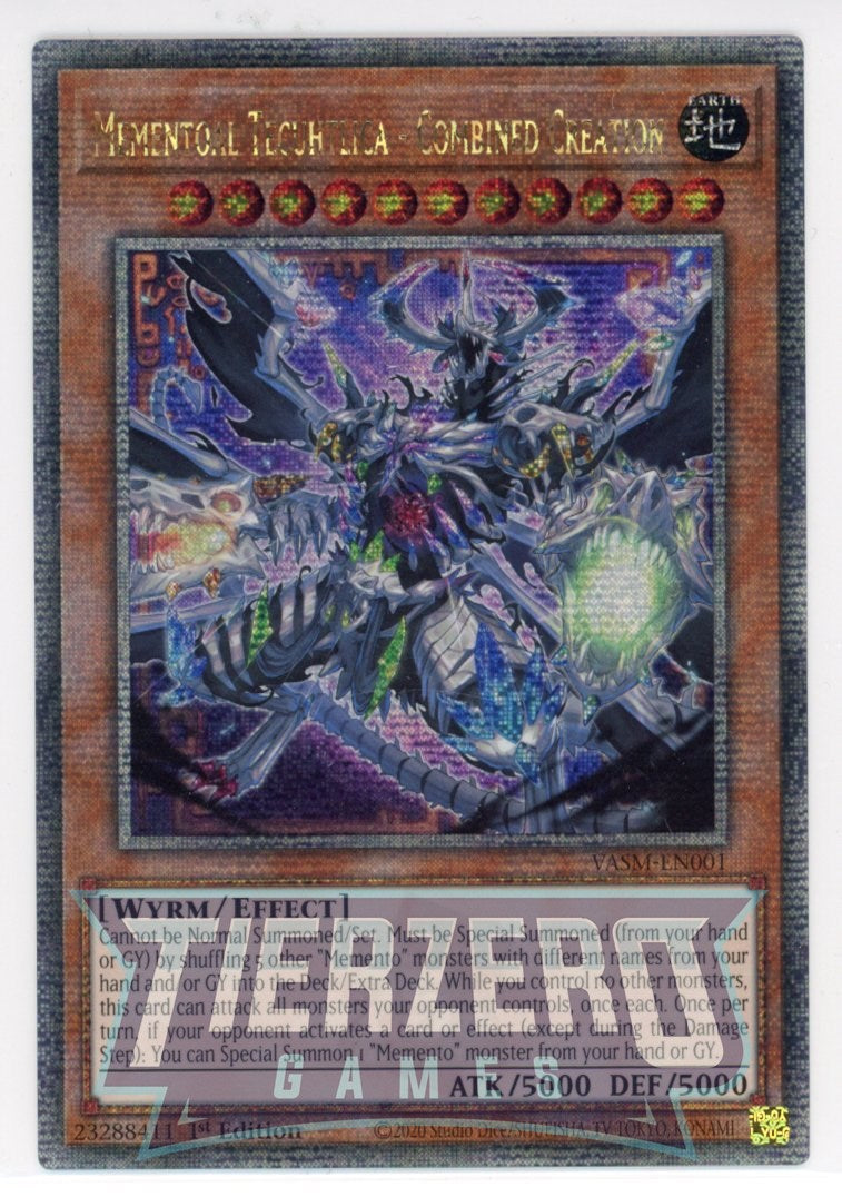 VASM-EN001 - Mementoal Tecuhtlica - Combined Creation - Quarter Century Secret Rare - Effect Monster - Valiant Smashers