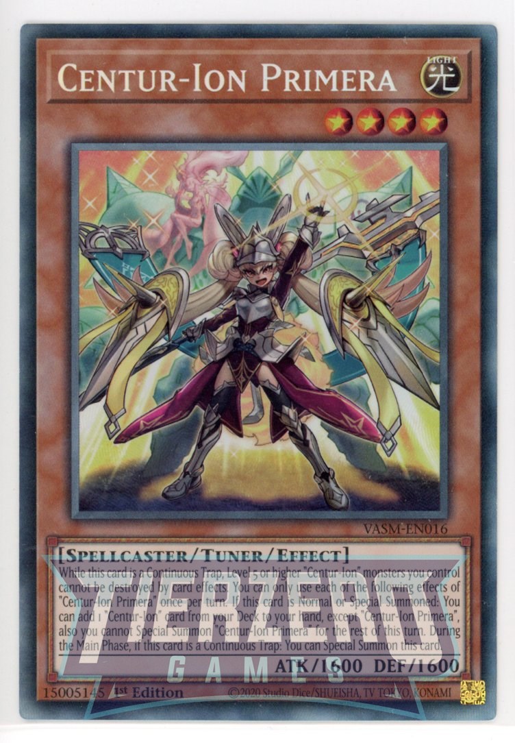 VASM-EN016 - Centur-Ion Primera - Collectors Rare - Effect Tuner monster - Valiant Smashers
