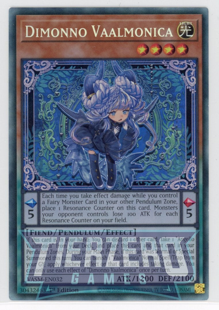 VASM-EN032 - Dimonno Vaalmonica - Collectors Rare - Effect Pendulum Monster - Valiant Smashers