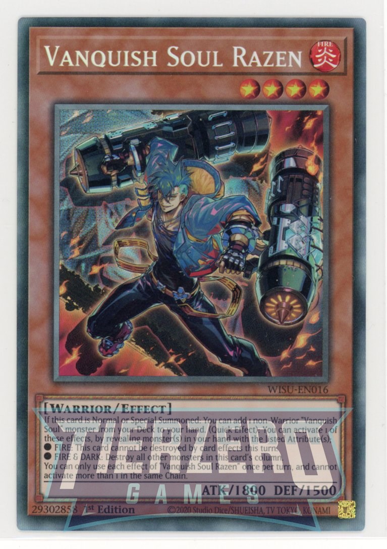 WISU-EN016 - Vanquish Soul Razen - Collector's Rare - Effect Monster - WISU-EN016 - Vanquish Soul Razen - Collector's Rare - Effect Monster -