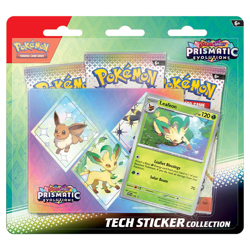 Pokemon - Scarlet & Violet - Prismatic Evolutions Tech Sticker Collection Leafeon