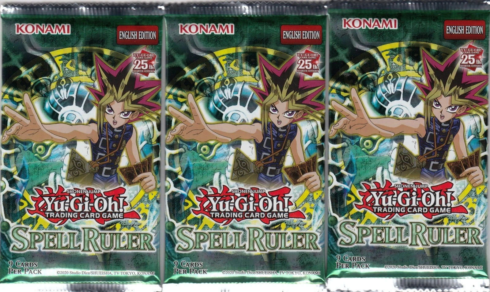Yugioh Spell Ruler Booster Pack Sealed 3x 25th Anniversary