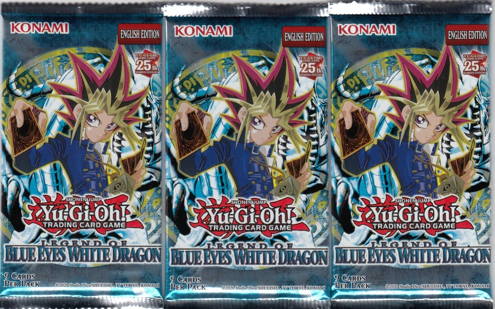 legend of blue eyes white dragon booster box Yugioh Legend of Blue Eyes White Dragon Booster Pack x3 Sealed 25th An