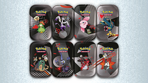 Pokemon Scarlet & Violet Black Bolt & White Flare Mini Tin Complete Display - 1 Per Customer