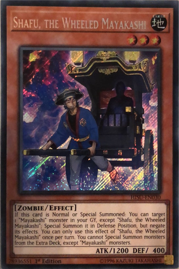 Yugioh HISU-EN030 - Shafu, the Wheeled Mayakashi - Secret Rare - Effect  Monster - 1st-Edition