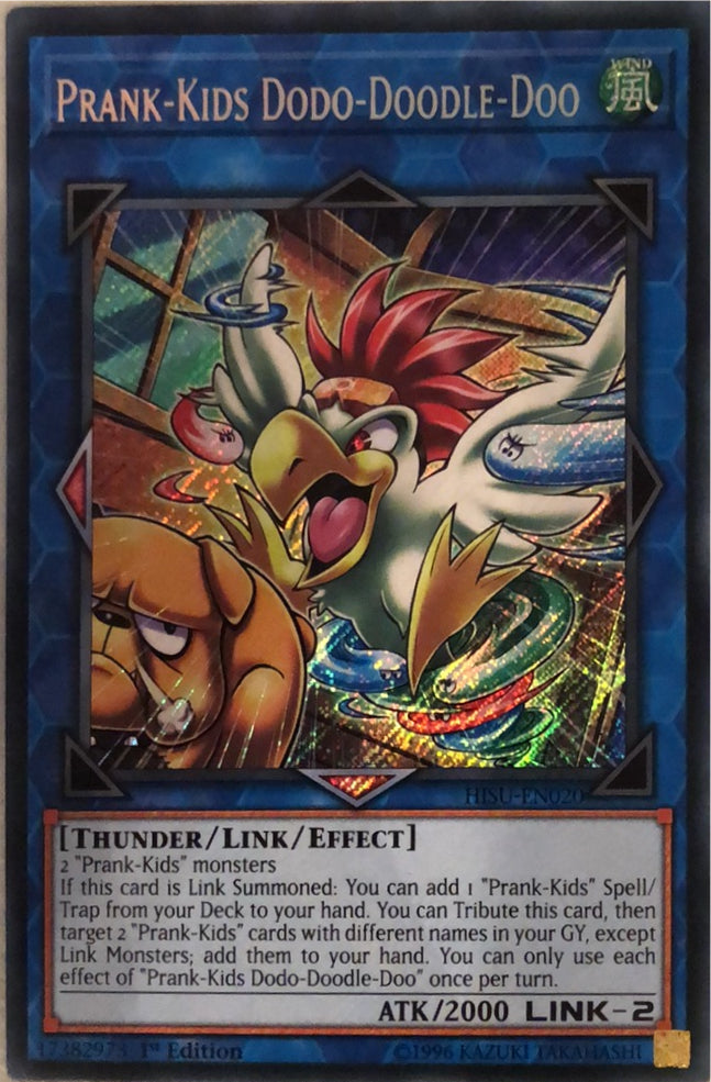 Yugioh HISU-EN020 - Prank-Kids Dodo-Doodle-Doo - Secret Rare - Effect  Fusion Monster - 1st-Edition