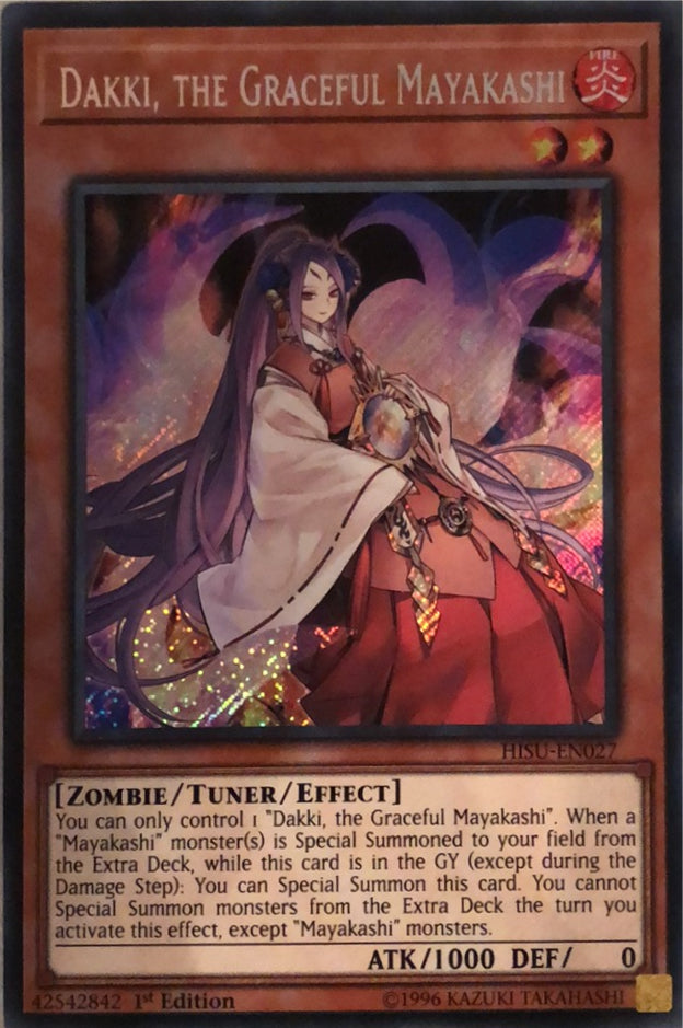 yugioh cards walgreens Yugioh HISU-EN027 - Dakki, the Graceful Mayakashi - Secret Rare - Effect  Tuner Monster - 1st-Edition