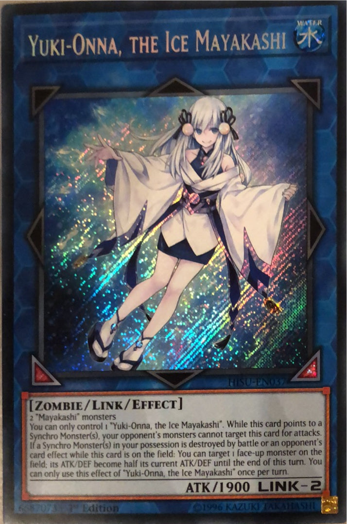HISU-EN037 - Yuki-Onna, the Ice Mayakashi - Secret Rare - Effect Link Monster - 1st-Edition - Hidden Summoners