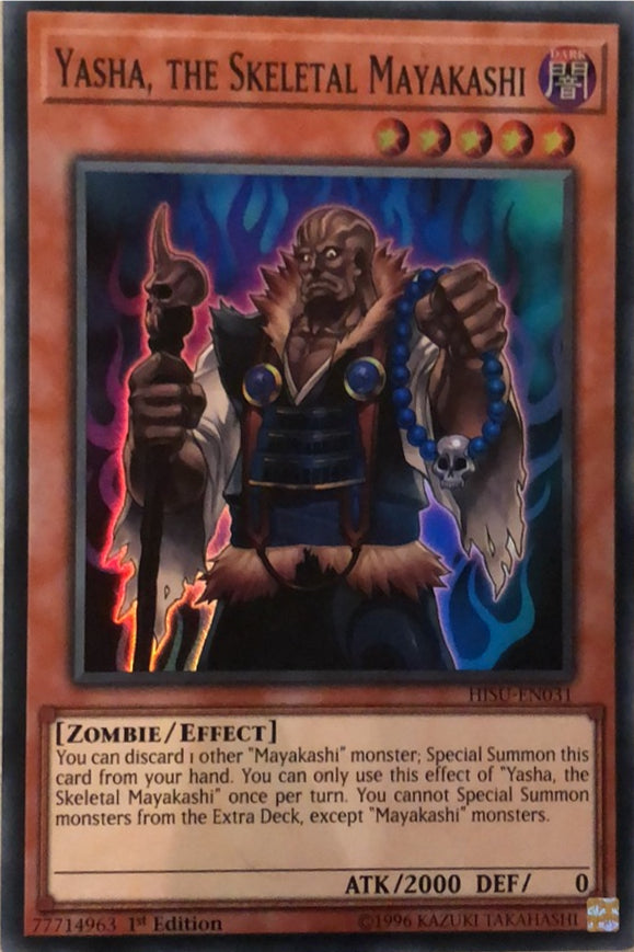 HISU-EN031 - Yasha, the Skeletal Mayakashi - Super Rare - Effect Monster - 1st-Edition - Hidden Summoners