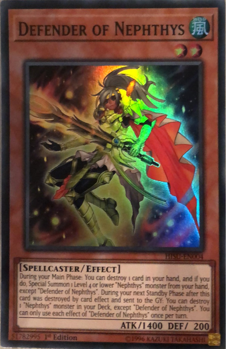 Yugioh HISU-EN004 - Defender of Nephthys - Super Rare - Effect Monster -  1st-Edition