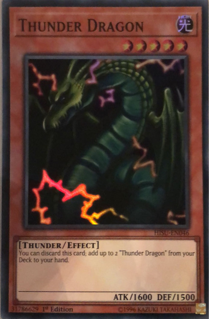 Yugioh HISU-EN046 - Thunder Dragon - Super Rare - Effect Monster -  1st-Edition