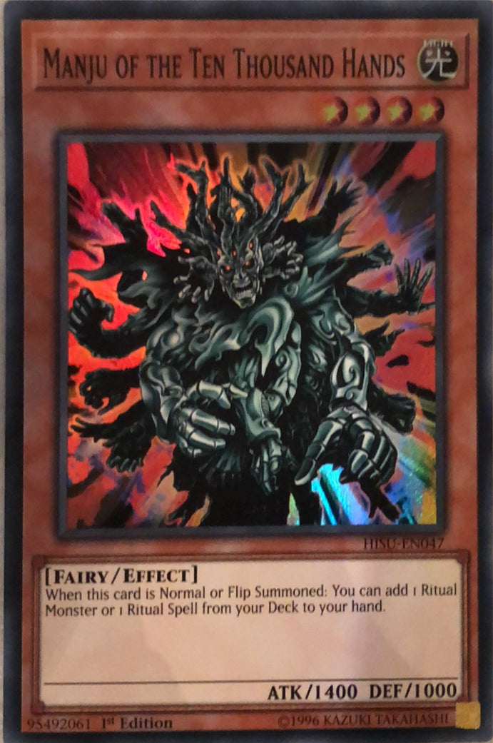 HISU-EN047 - Manju of the Ten Thousand Hands - Super Rare - Effect Monster - 1st-Edition - Hidden Summoners