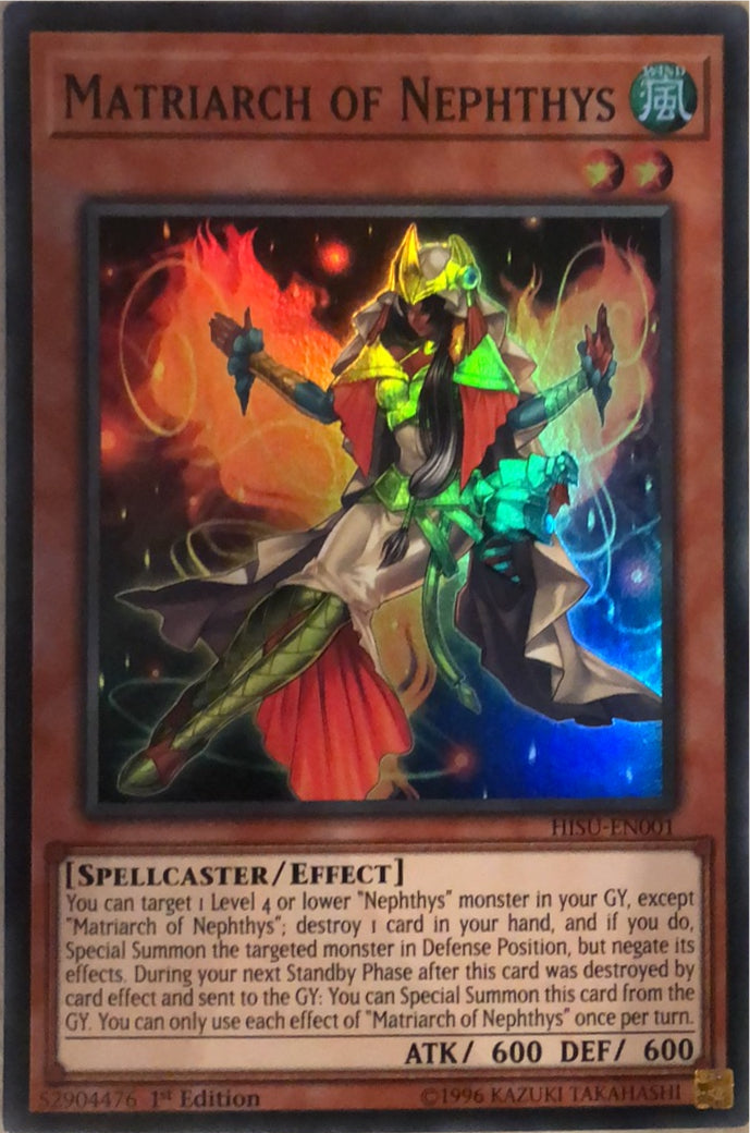HISU-EN001 - Matriarch of Nephthys - Super Rare - Effect Monster - 1st-Edition - Hidden Summoners