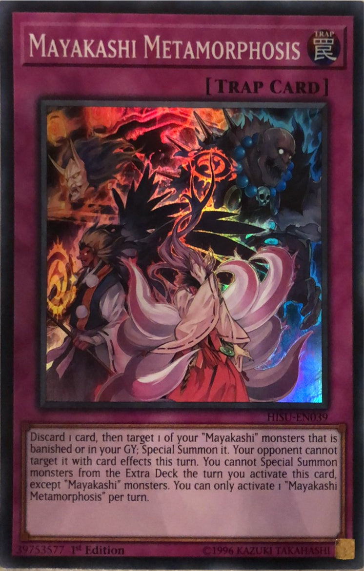 metamorphosis yugioh card Yu-Gi-Oh! Trading Card Game Yu-Gi-Oh Mayakashi Metamorphosis - HISU-EN039 - Super Rare Card - 1st Edition