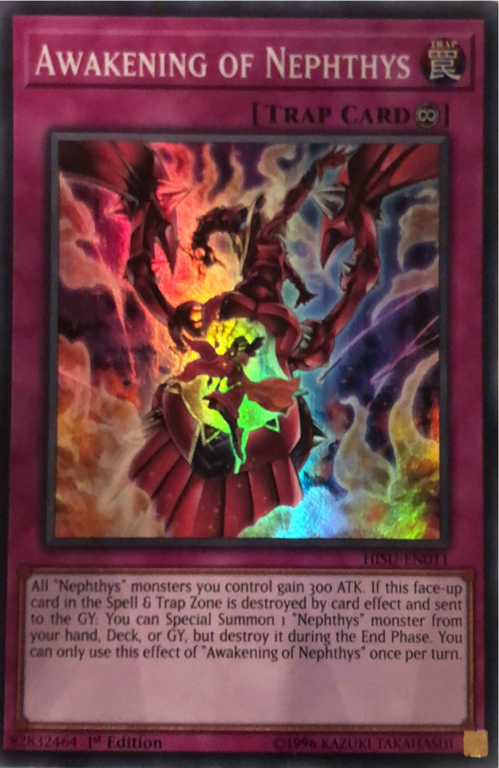 HISU-EN011 - Awakening of Nephthys - Super Rare - Continuous Trap - 1st-Edition - Hidden Summoners