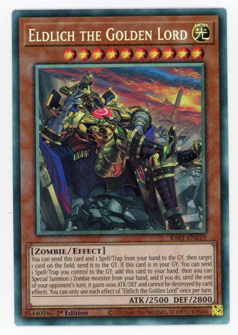 eldlich cards yugioh RA01-EN019 - Eldlich the Golden Lord (alternate art)