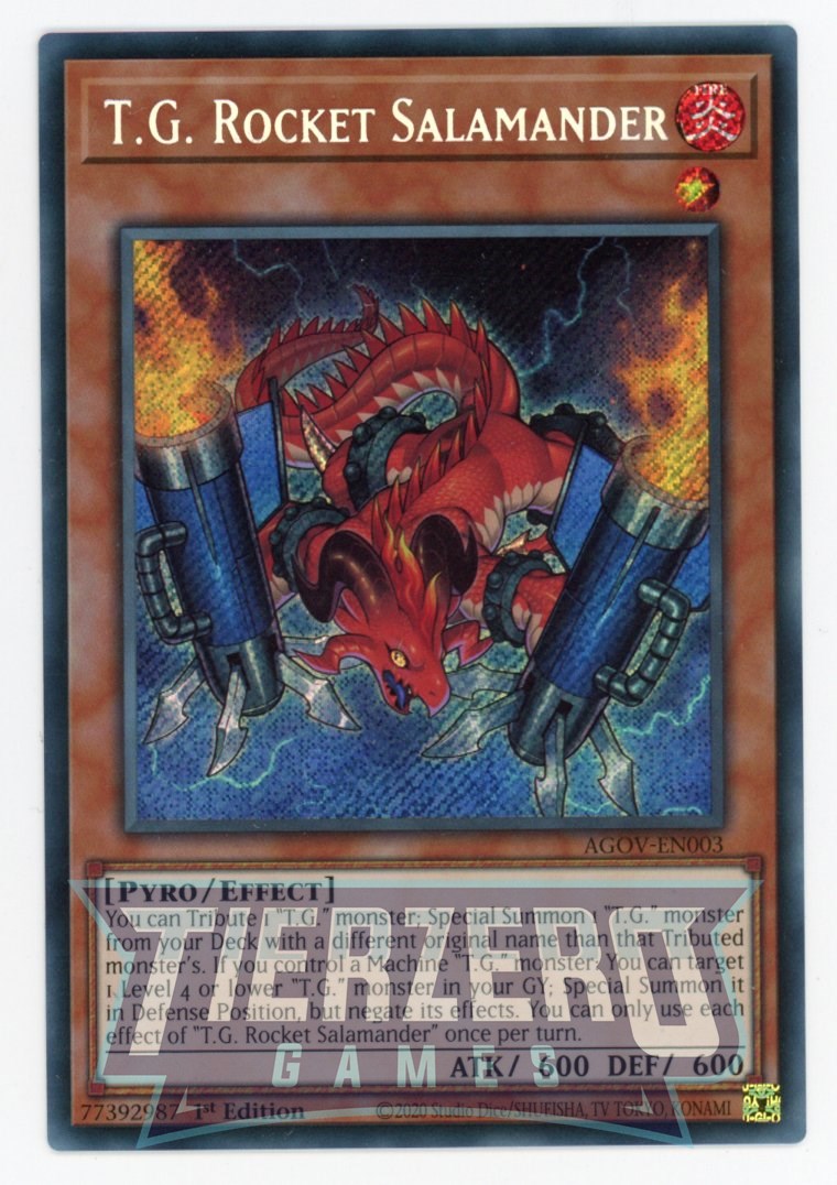 AGOV-EN003 - T.G. Rocket Salamander - Secret Rare - Effect Monster - A AGOV-EN003 - T.G. Rocket Salamander - Secret Rare - Effect Monster - A