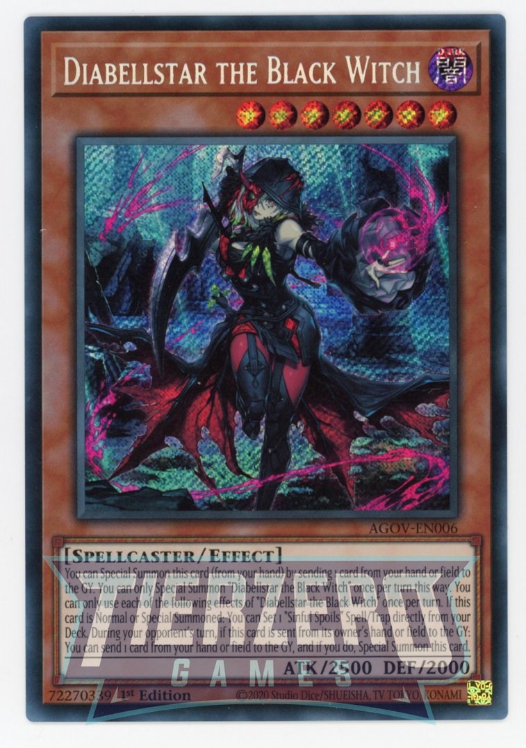 dark witch yugioh card AGOV-EN006 - Diabellstar the Black Witch - Secret Rare