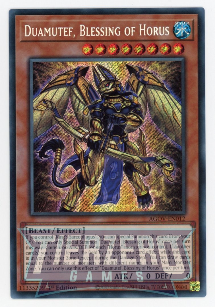 AGOV-EN012 - Duamutef, Blessing of Horus - Secret Rare