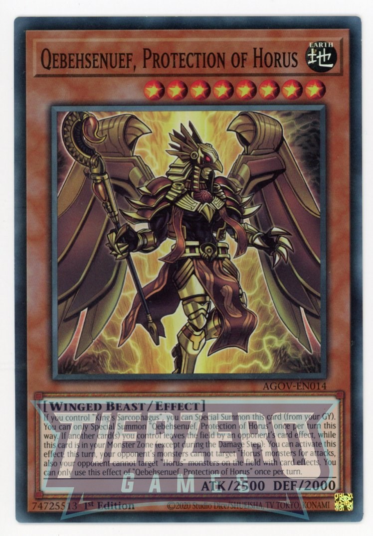 AGOV-EN014 - Qebehsenuef, Protection of Horus - Super Rare - Effect Mo AGOV-EN014 - Qebehsenuef, Protection of Horus - Super Rare - Effect Mo