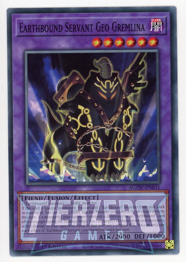 earthbound monsters AGOV-EN031 - Earthbound Servant Geo Gremlina - Common