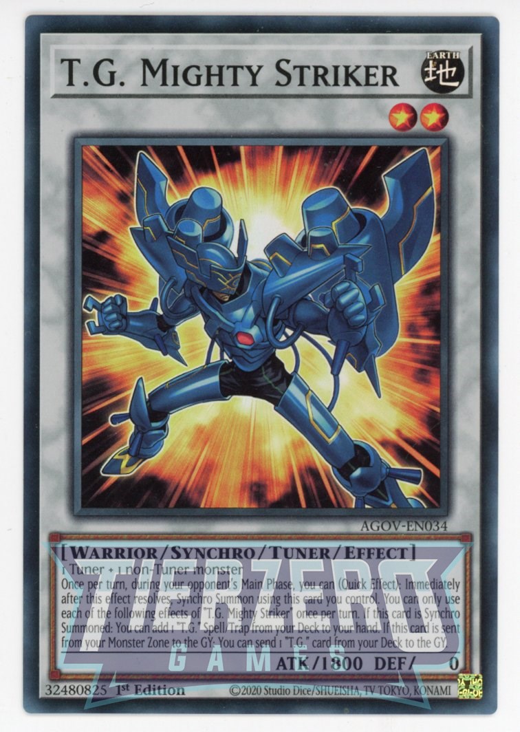best tuner synchro monsters AGOV-EN034 - T.G. Mighty Striker - Super Rare