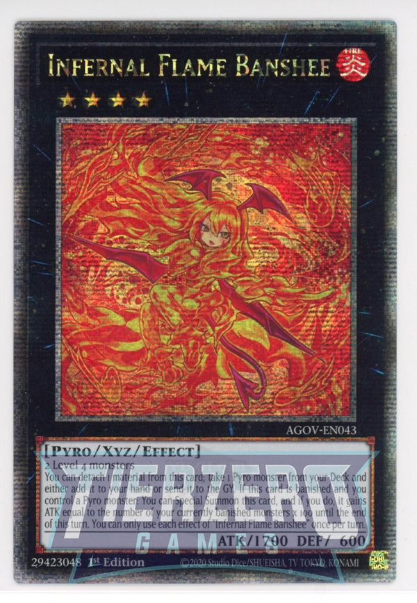 AGOV-EN043 - Infernal Flame Banshee - Quarter Century Secret Rare - Effect Xyz Monster - Age of Overlord