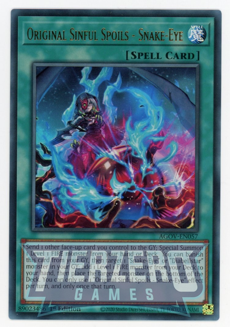 sinful spoils yugioh deck AGOV-EN057 - Original Sinful Spoils - Snake-Eye - Ultra Rare