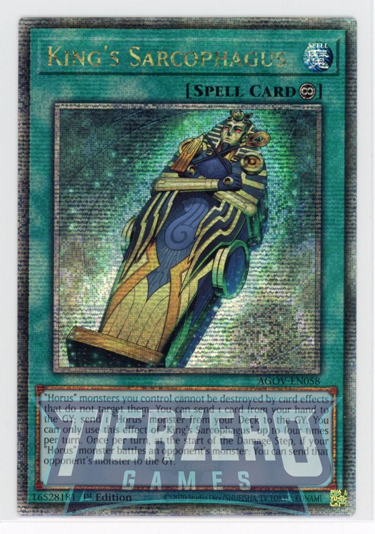 yugioh sarcophagus cards AGOV-EN058 - King's Sarcophagus - Quarter Century Secret Rare